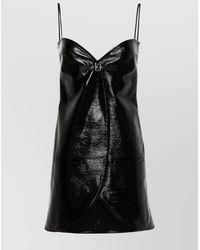 Courreges - Knee-Length Crinkled Sweetheart-Neck Spaghetti-Strap Dress - Lyst