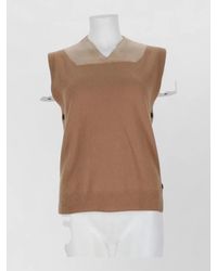 Maison Margiela - Virgin Wool V-Neck Sleeveless Knitted Top - Lyst