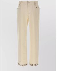 Valentino - Casual Cotton Trousers Featuring Embellishments - Lyst