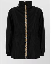 Burberry - Nylon Parka With Elastic Cuffs And High Collar - Lyst