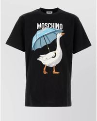 Moschino - Cotton Crew Neck Graphic Print T Shirt - Lyst