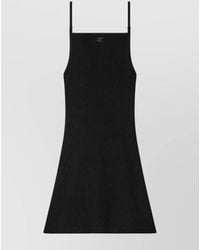 Courreges - Ribbed Knit Square Neck Open Back Mini Dress - Lyst