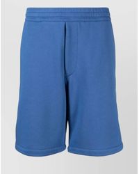 McQueen - Cotton Jersey Logo-Trim Knee-Length Chino Shorts - Lyst