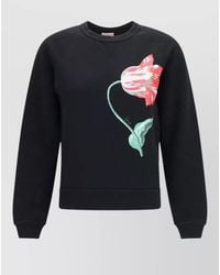KENZO - Tulip Motif Cotton Crew Neck Sweatshirt - Lyst