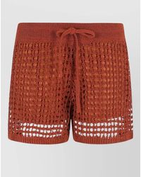 Roberto Collina - Open-Knit Drawstring Shorts - Lyst