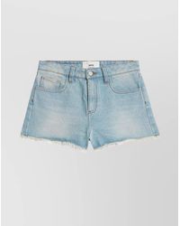 Ami Paris - Denim Raw-Cut Mini Shorts - Lyst