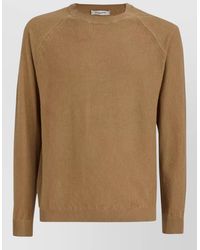 Paolo Pecora - Crew Neck Knitted Sweater Long Sleeves Ribbed Trims - Lyst