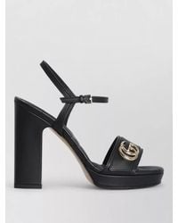 Gucci - Platform Sandals Double G Logo Heel - Lyst