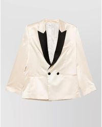 forte_forte - Satin Double-Breasted Tuxedo Jacket - Lyst