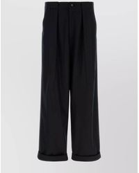 Dolce & Gabbana - Virgin Wool Wide-Leg Trousers - Lyst