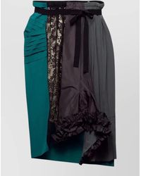 Prada - Technical Taffeta Patchwork Skirt - Lyst