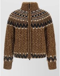 Moncler - Indren Cable Knit High Collar Sweater - Lyst