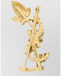 Saint Laurent - Cassandre Floral Hydrangea Metal Brooch Pin - Lyst