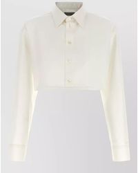 Balenciaga - Cropped Shirt Long Sleeves Buttoned Cuffs Collar - Lyst
