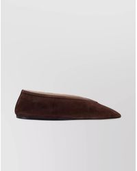 Le Monde Beryl - Suede Pointed Toe Flat Sole Ballerina Shoes - Lyst
