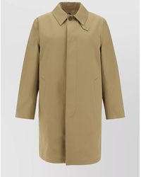 Saint Laurent - Cotton Coat With Back Slit And Regular Fit - Lyst