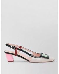 Roger Vivier - Pointed Toe Slingback Pumps Block Heel - Lyst