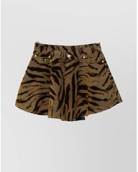 Ganni - Animal Print High Waist Mini Skirt - Lyst