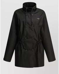 Prada - Raincoat Adjustable Drawstring Waist Double Breasted - Lyst