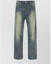 KENZO - Faded Wash Denim Trousers With Back Pockets - Lyst