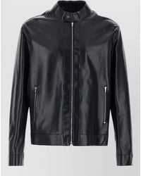Fendi - Midnight Blue Leather Jacket - Lyst