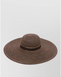 Borsalino - Marlene Straw Hat Wide Brim Ribbon - Lyst