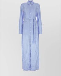 Prada - Striped Silk Shirt Dress - Lyst