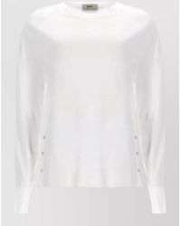 Herno - Knit Crew Neck Sweater Long Sleeves Buttons - Lyst