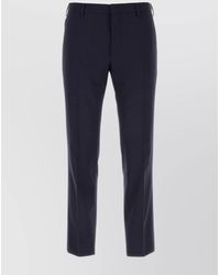Prada - Wool Stretch Pant With Creased Legs - Lyst