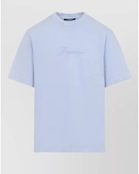 Jacquemus - Cotton Logo Embroidered Short Sleeve T-Shirt - Lyst