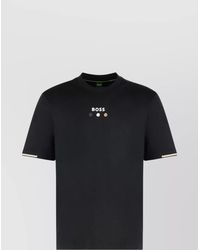 BOSS - Cotton Ribbed Crew-Neck T-Shirt - Lyst