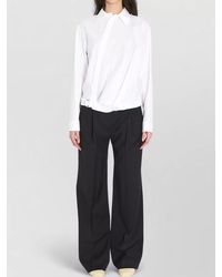 Loewe - Cotton Asymmetric Draped Long-Sleeve Shirt - Lyst