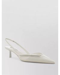 Prada - Pointed Toe Kitten Heel Patent Mules - Lyst