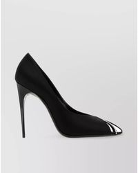 Saint Laurent - Crystal Peep Toe Stiletto Pumps - Lyst