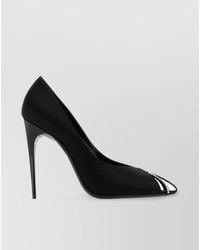 Saint Laurent - Crystal Peep Toe Stiletto Pumps - Lyst