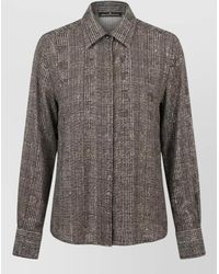 Ermanno Scervino - Check Sequin Shirt Collared Long Sleeves - Lyst