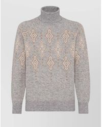 Brunello Cucinelli - Alpaca Blend Intarsia Knit Turtleneck Jumper - Lyst
