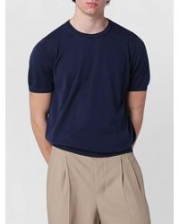Drumohr - Cotton Crew Neck Short Sleeve Sweater - Lyst
