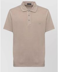 Fay - Cotton Polo Shirt Three Buttons Collar Short Sleeves - Lyst