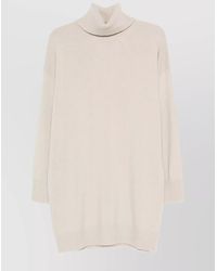 Roberto Collina - Turtleneck Dress Dropped Shoulders Ribbed Cuffs - Lyst