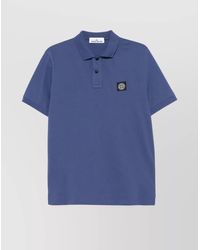 Stone Island - Slim Fit Stretch Cotton Piqué Polo Shirt - Lyst