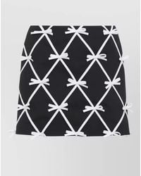 Moschino - Bow Mini Skirt Virgin Wool Lattice - Lyst
