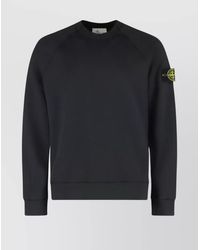 Stone Island - Crew-Neck Cotton Sweatshirt With Raglan Sleeves - Lyst