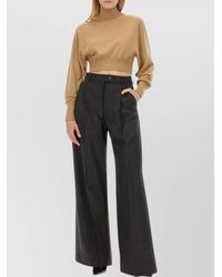 Sportmax - Virgin Wool Wide-Leg Trousers - Lyst