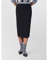 Thelatest - Wool Blend Asymmetric Draped Midi Skirt - Lyst