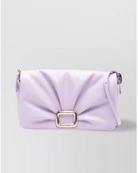 Roger Vivier - Leather Gathered Clutch Bag - Lyst