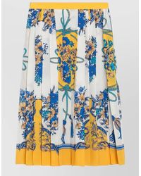 Gucci - Floral High Waisted Pleated Midi Skirt - Lyst