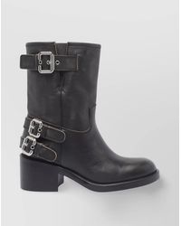 Chloé - Leather Buckled Ankle Boots - Lyst
