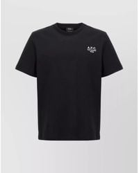 A.P.C. - Organic Cotton Logo-Embroidered Crew-Neck T-Shirt - Lyst