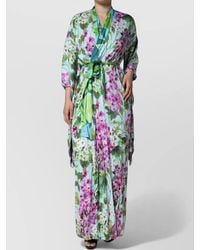 Dolce & Gabbana - Silk Floral-Print Wrap Maxi Dress - Lyst